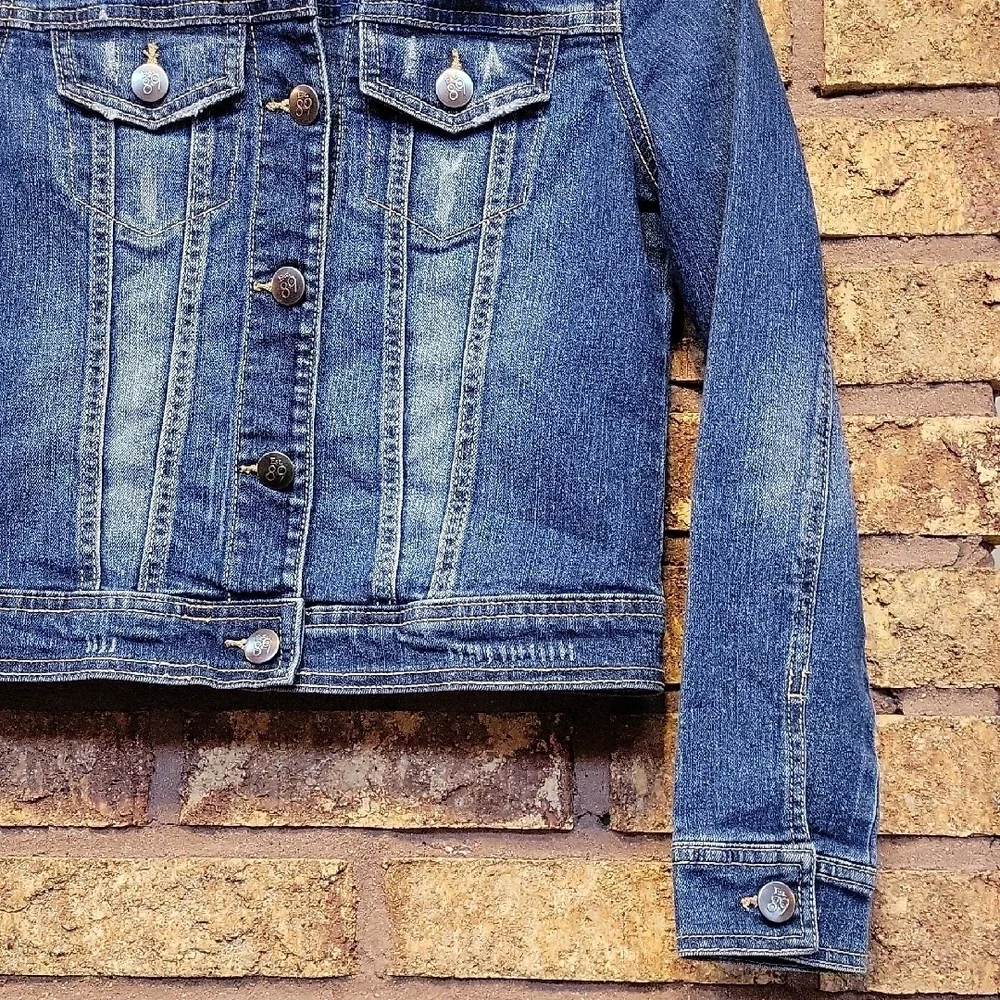The Children's Place Blue Denim Jacket Size 10/12 Cotton Stretch
